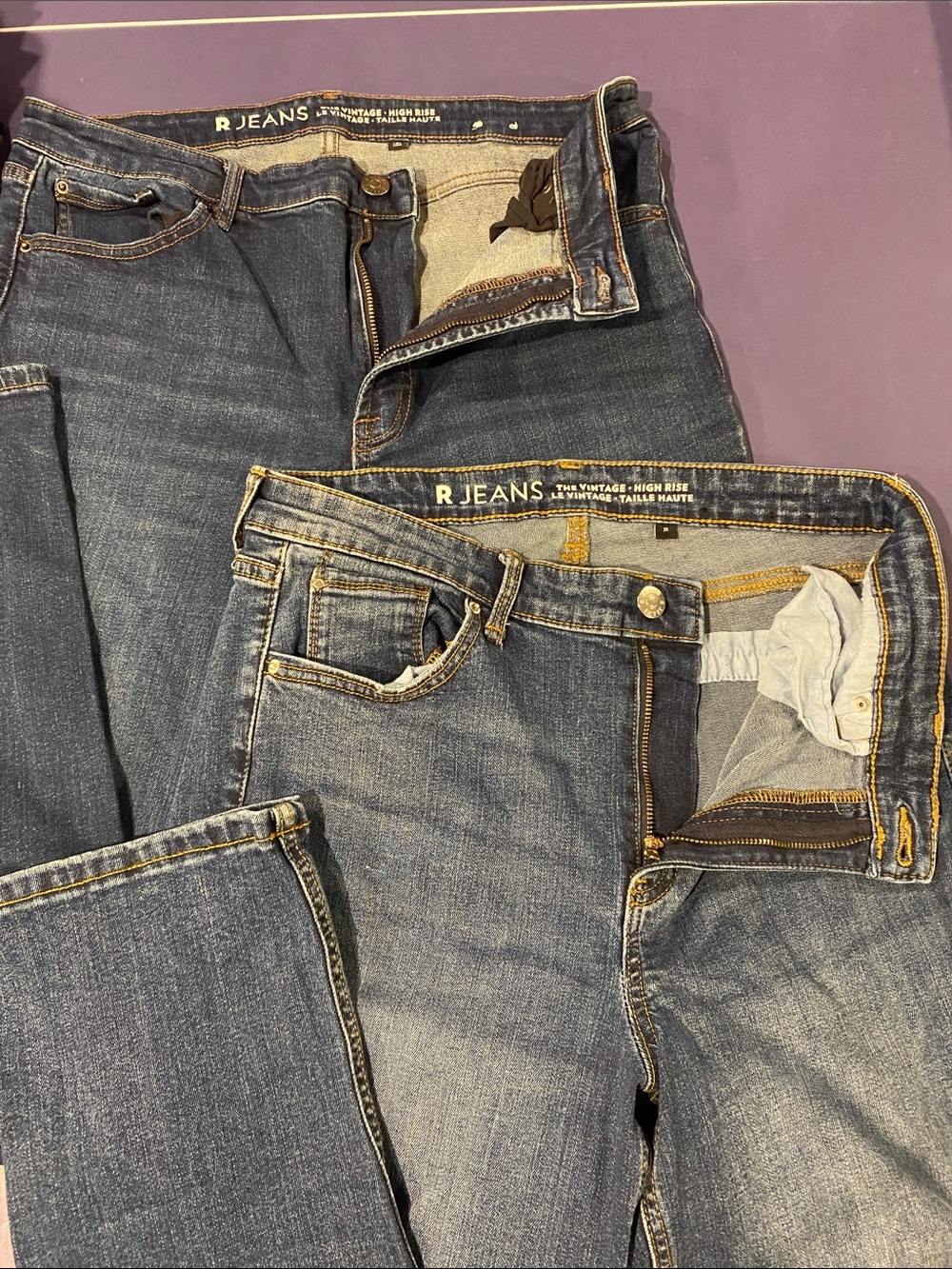R Jeans Women’s Straight Leg Jeans in Dark Blue Wash